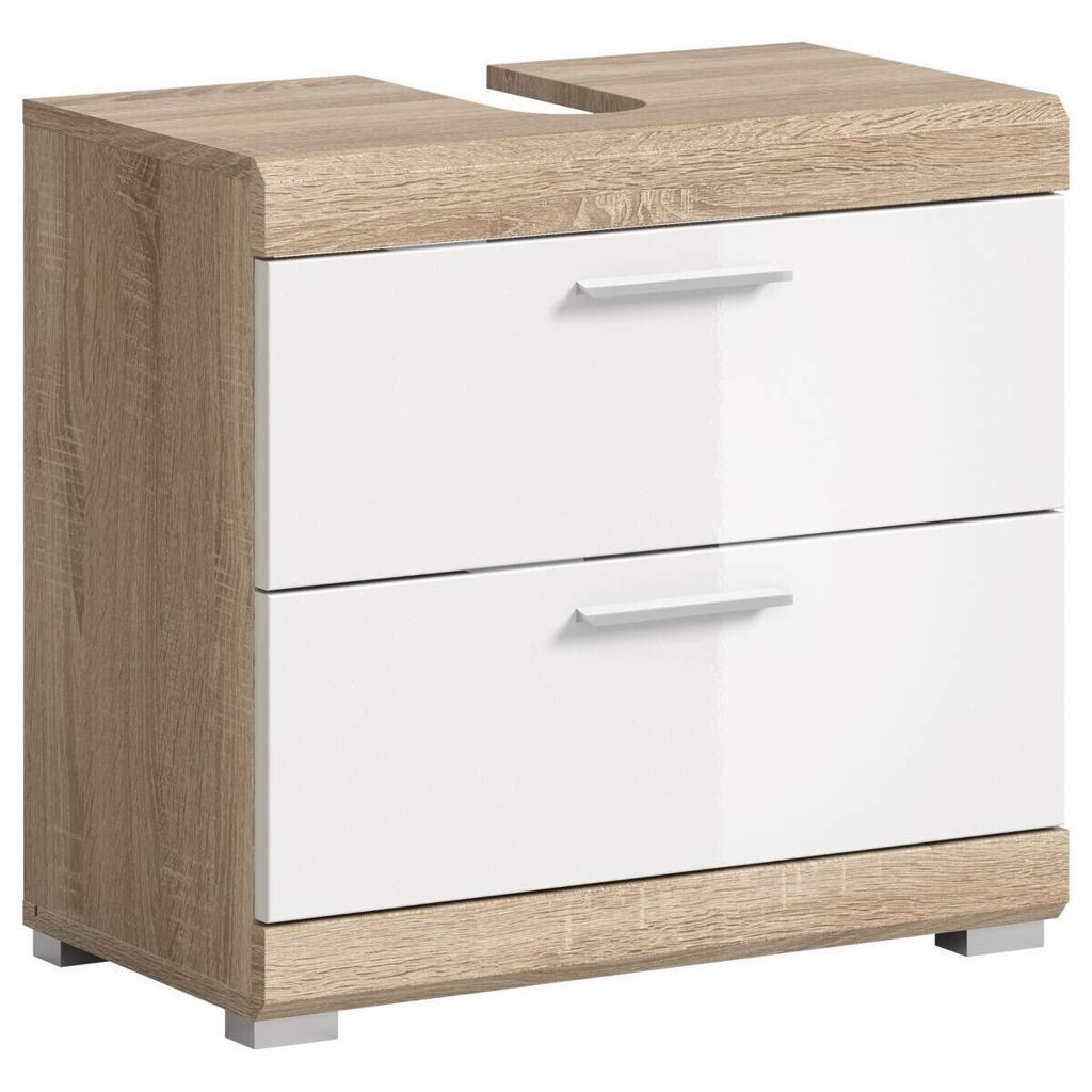 Waschbeckenunterschrank Lambada
Eiche Sonoma Nachbildung weiß Hochglanz B/H/T: ca. 60x56x37 cm