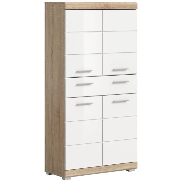Midischrank Lambada
Eiche Sonoma Nachbildung weiß Hochglanz B/H/T: ca. 74x141x31 cm