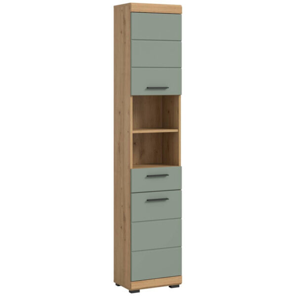 4066432031773 Badhochschrank Scout
Eiche Artisan Nachbildung salbei Nachbildung B/H/T: ca. 37x191x31 cm