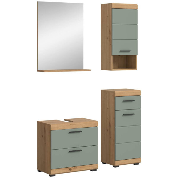 4066432032046-1 Badezimmer-Set Scout
Eiche Artisan Nachbildung salbei Nachbildung B/H/T: ca. 112x191x37 cm