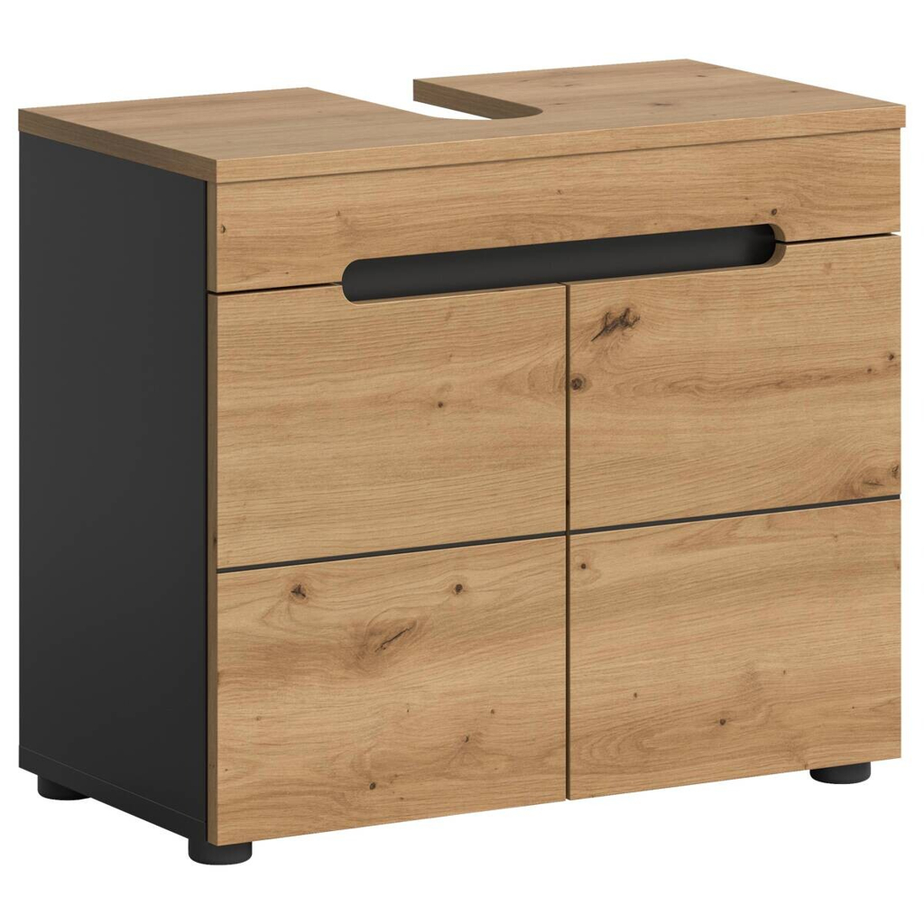 Waschbeckenunterschrank Canu
Basalt Eiche Artisan Nachbildung B/H/T: ca. 63x55x34 cm