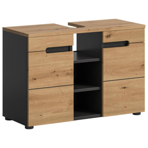 4066432032138 Waschbeckenunterschrank Canu
Basalt Eiche Artisan Nachbildung B/H/T: ca. 80x55x34 cm