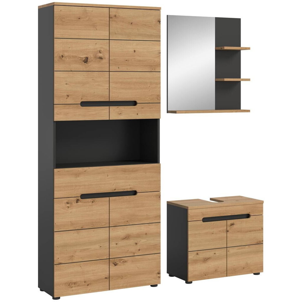 Badezimmer-Set Canu
Basalt Eiche Artisan Nachbildung B/H/T: ca. 154x193x34 cm