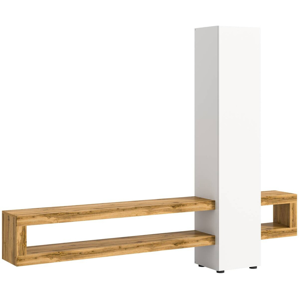 Wohnwand Samba
weiß Eiche Wotan Nachbildung B/H/T: ca. 240x190x35 cm