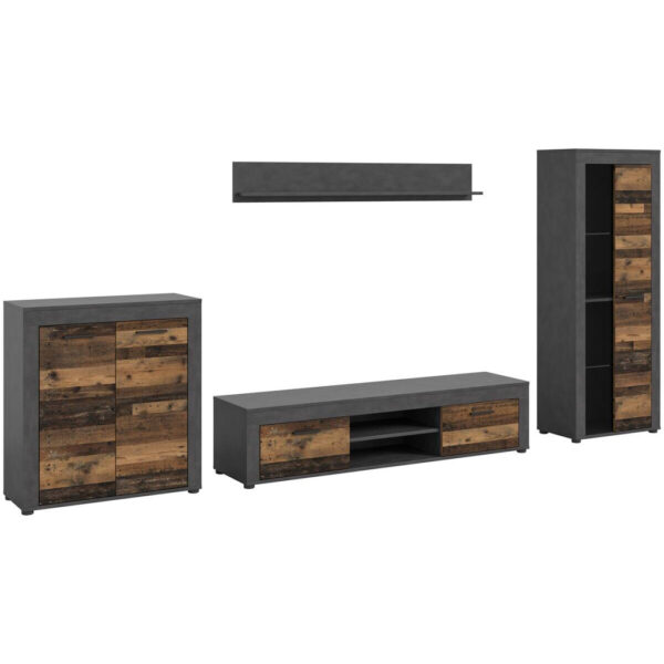 4066432033449 Wohnwand Jam
Matera Nachbildung Old Wood Nachbildung B/H/T: ca. 159x330x35 cm