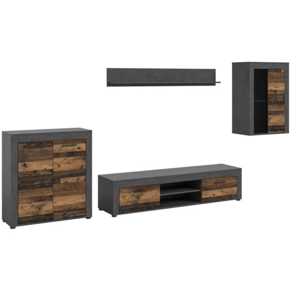 4066432033487 Wohnwand Jam
Matera Nachbildung Old Wood Nachbildung B/H/T: ca. 169x330x35 cm