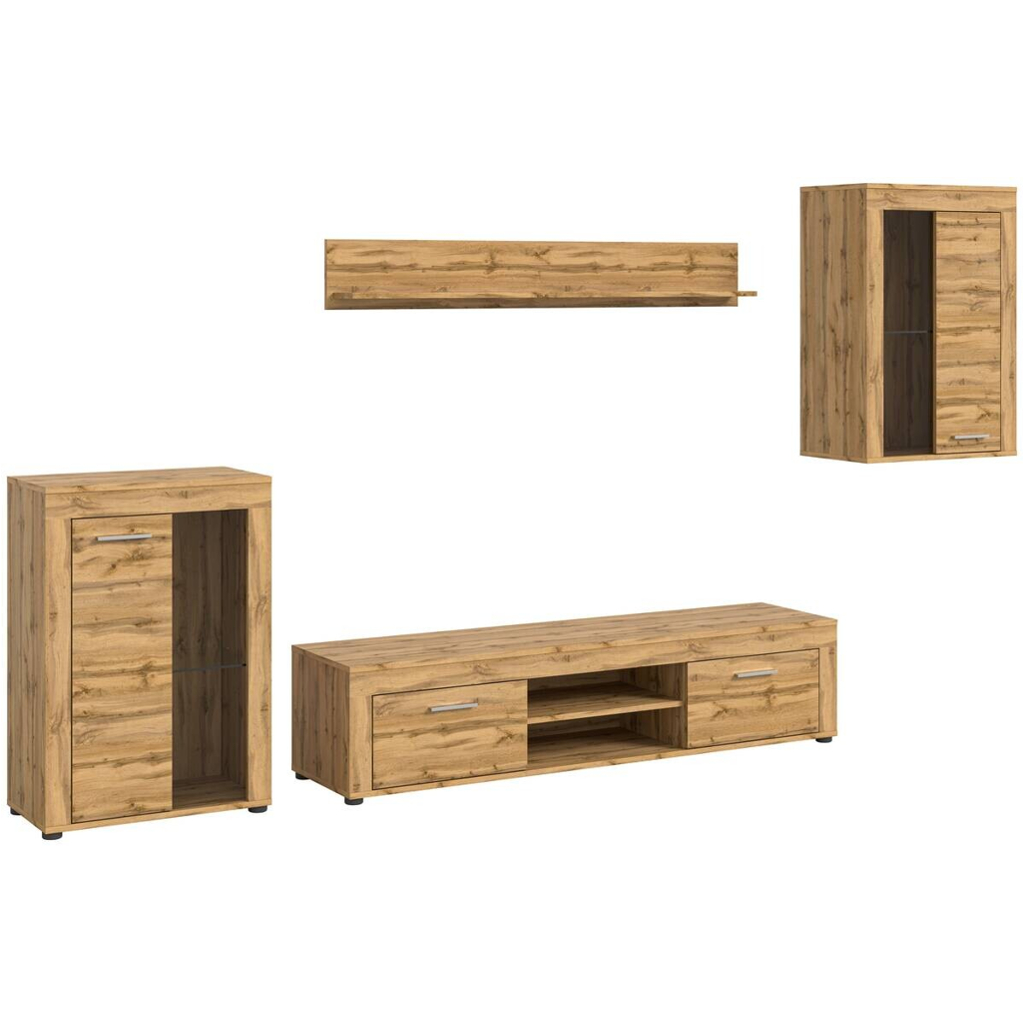 xonox.home - Wohnwand Jam Eiche Wotan Nachbildung B/H/T: ca. 310x169x35 cm in Eiche