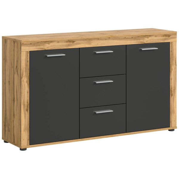 xonox.home Sideboard Jam Eiche Wotan Nachbildung grau B/H/T: ca. 125x80x35 cm