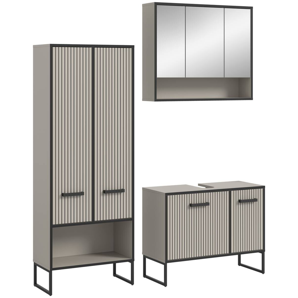 Badezimmer-Set BAGNO
schwarz Kaschmirgrau Nachbildung B/H/T: ca. 154x192x36 cm