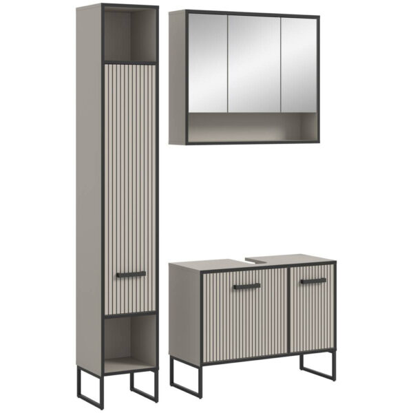 Badezimmer-Set BAGNO
schwarz Kaschmirgrau Nachbildung B/H/T: ca. 125x192x36 cm