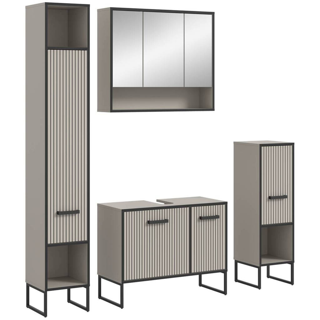 Badezimmer-Set BAGNO
schwarz Kaschmirgrau Nachbildung B/H/T: ca. 170x192x36 cm