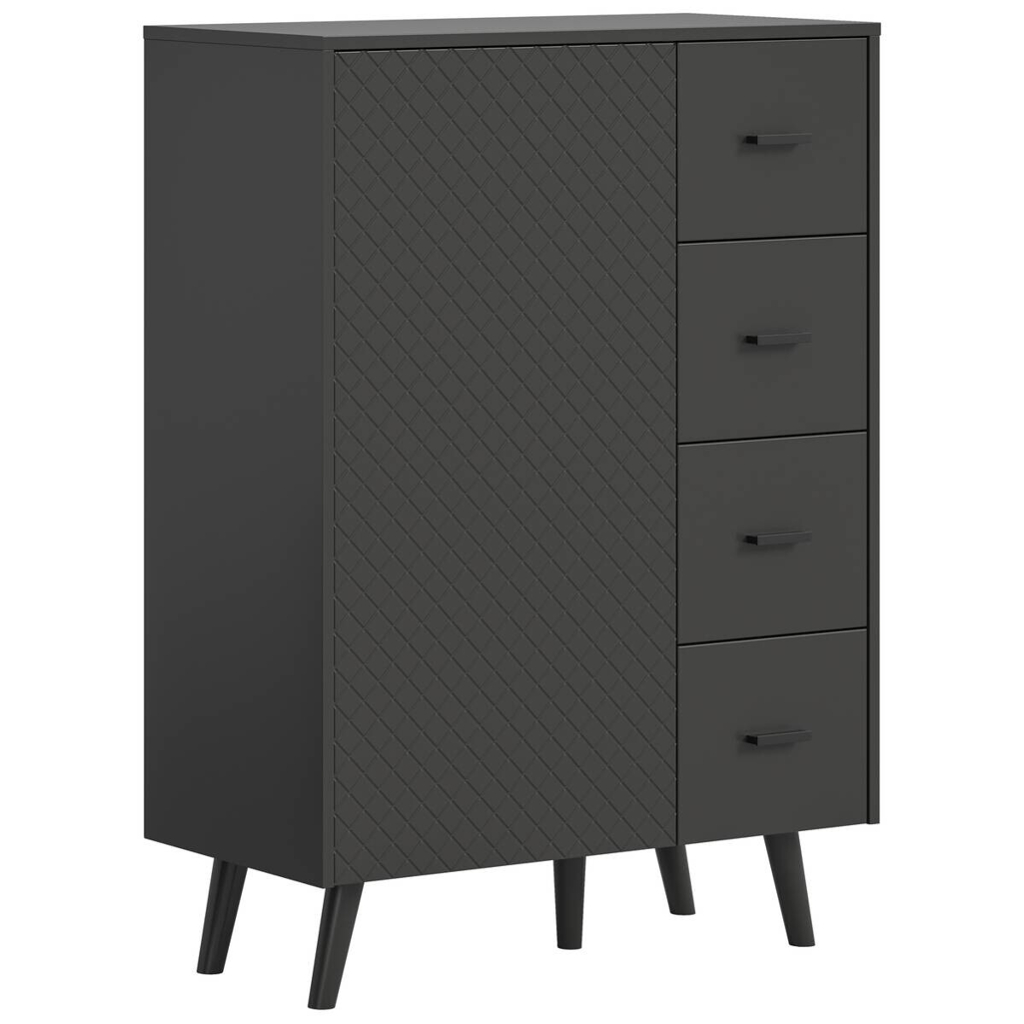 xonox.home Kommode LINEA grau schwarz B/H/T: ca. 84x114x37 cm
