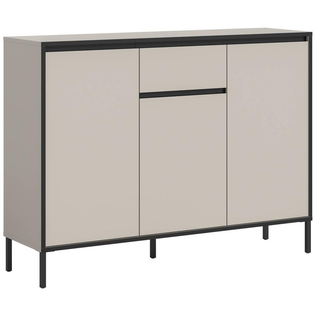 xonox.home Kommode Tron Kaschmirgrau Nachbildung schwarz B/H/T: ca. 136x101x38 cm