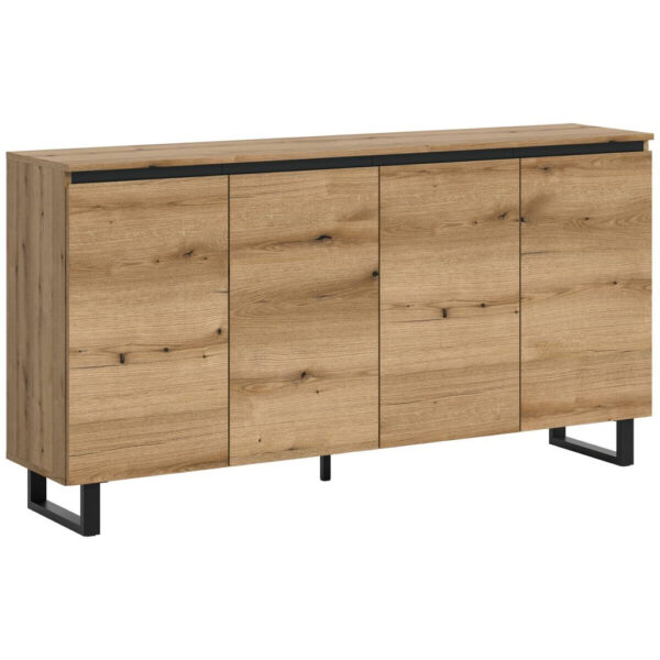 xonox.home Sideboard Tomasa Evoke Oak Nachbildung schwarz B/H/T: ca. 160x84x36 cm