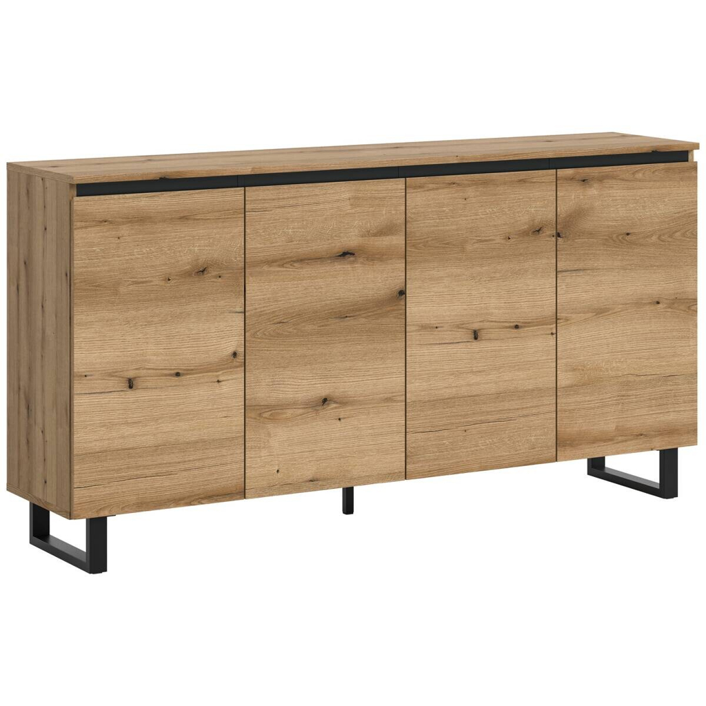 xonox.home Sideboard Tomasa Evoke Oak Nachbildung schwarz B/H/T: ca. 160x84x36 cm