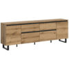 xonox.home Lowboard Tomasa Evoke Oak Nachbildung schwarz B/H/T: ca. 188x65x36 cm