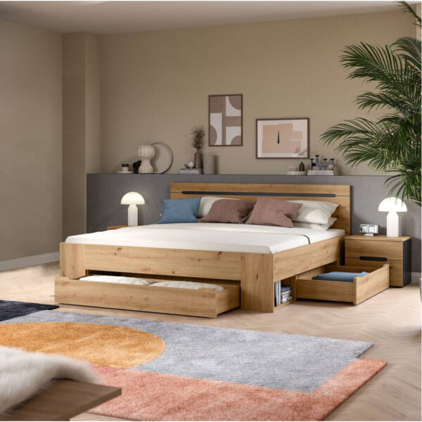xonox.home Schlafzimmer CANU, Set basaltgrau Artisan Nachbildung B/H/T: ca. 284x87x205 cm xonox.home Schlafzimmer CANU, Set basaltgrau Artisan Nachbildung B/H/T: ca. 284x87x205 cm