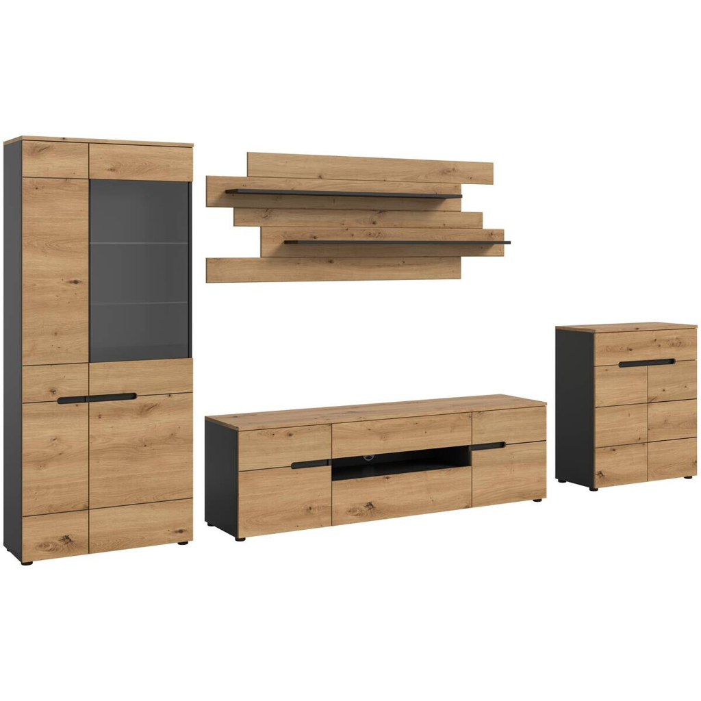 Wohnwand Canu
basaltgrau Nachbildung Artisan Oak Nachbildung B/H/T: ca. 375x190x44 cm
