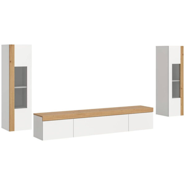 Wohnwand RUDA
Artisan Oak Nachbildung weiß B/H/T: ca. 270x34x33 cm