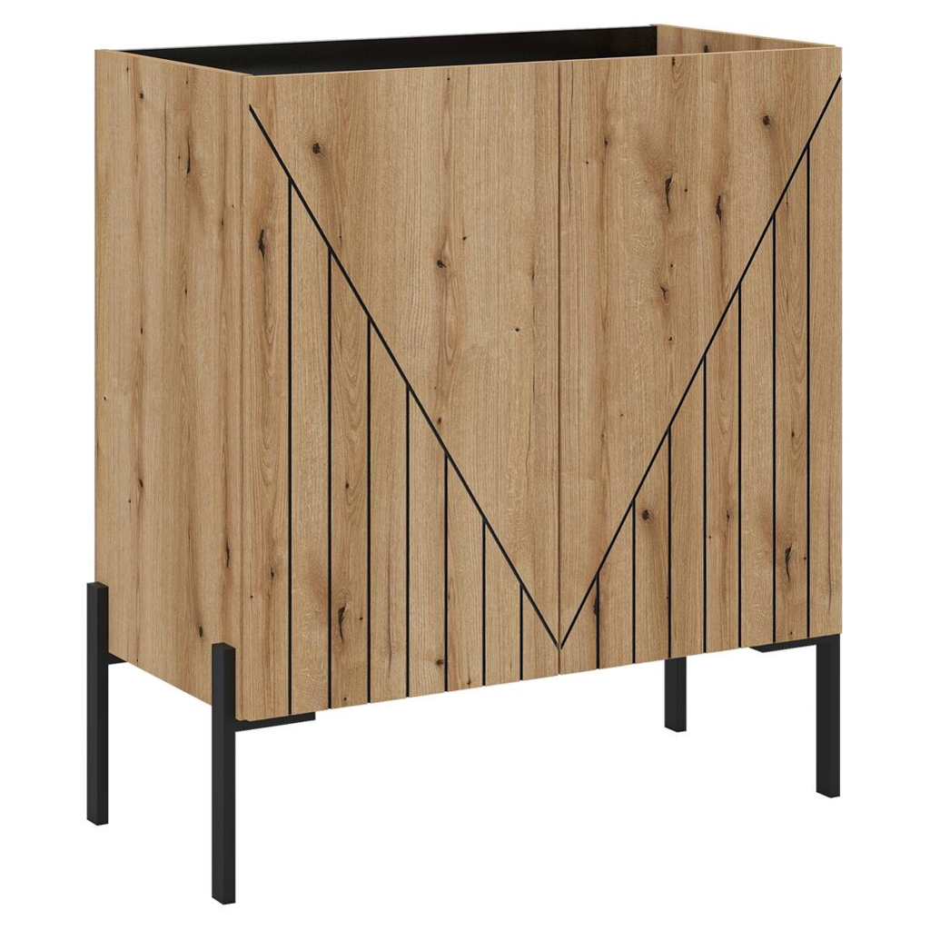xonox.home Kommode Neo Evoke Oak Nachbildung schwarz B/H/T: ca. 80x91x40 cm