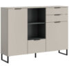 xonox.home Highboard Noida Kaschmirgrau Nachbildung schwarz B/H/T: ca. 112x150x37 cm