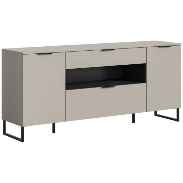 xonox.home Sideboard Noida Kaschmirgrau Nachbildung schwarz B/H/T: ca. 80x185x41 cm xonox.home Sideboard Noida Kaschmirgrau Nachbildung schwarz B/H/T: ca. 80x185x41 cm