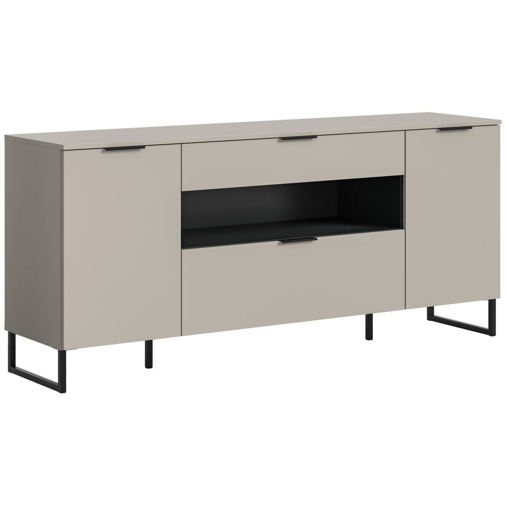 xonox.home Sideboard Noida Kaschmirgrau Nachbildung schwarz B/H/T: ca. 80x185x41 cm