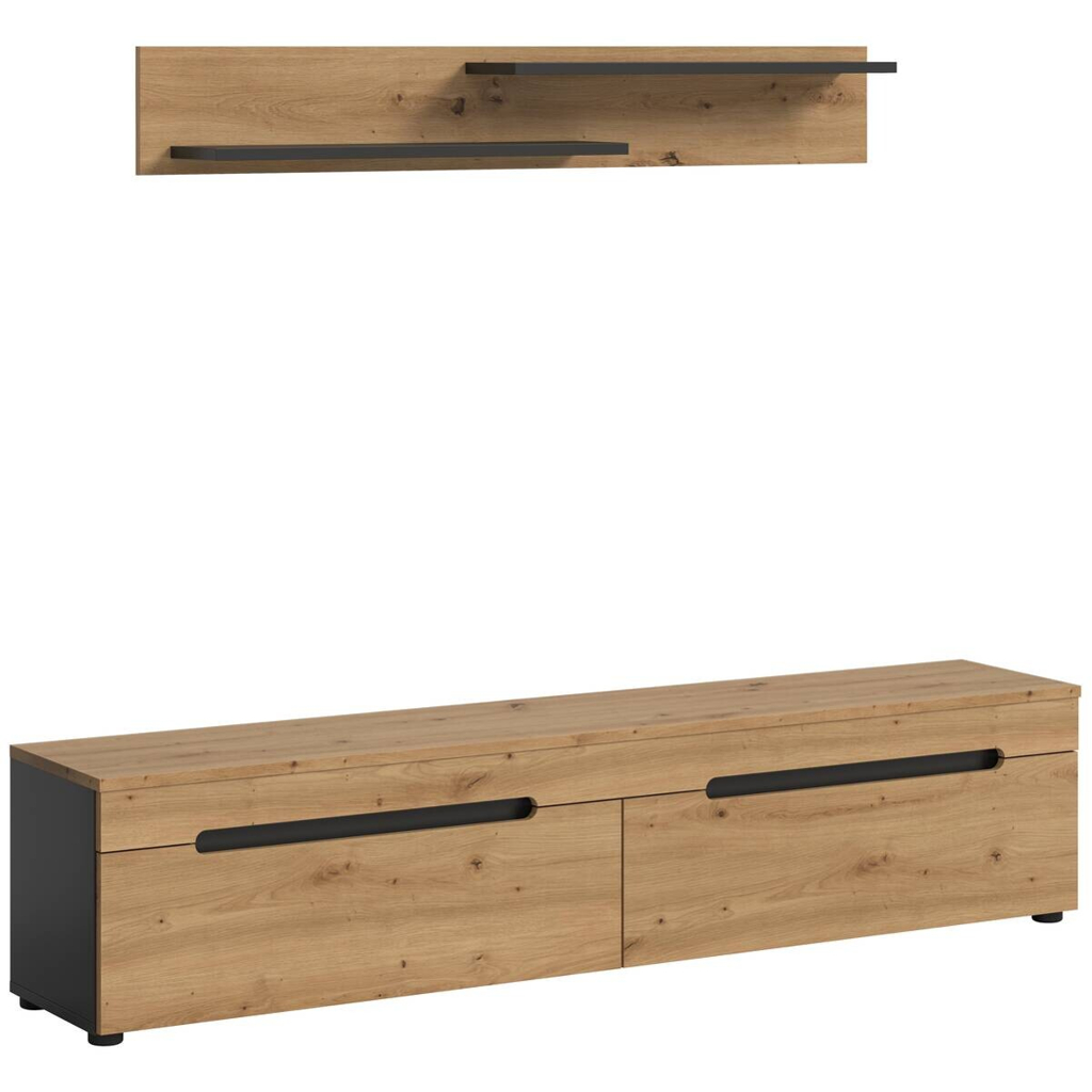 xonox.home TV-Kommode Canu basaltgrau Nachbildung Artisan Oak Nachbildung B/H/T: ca. 170x38x33 cm