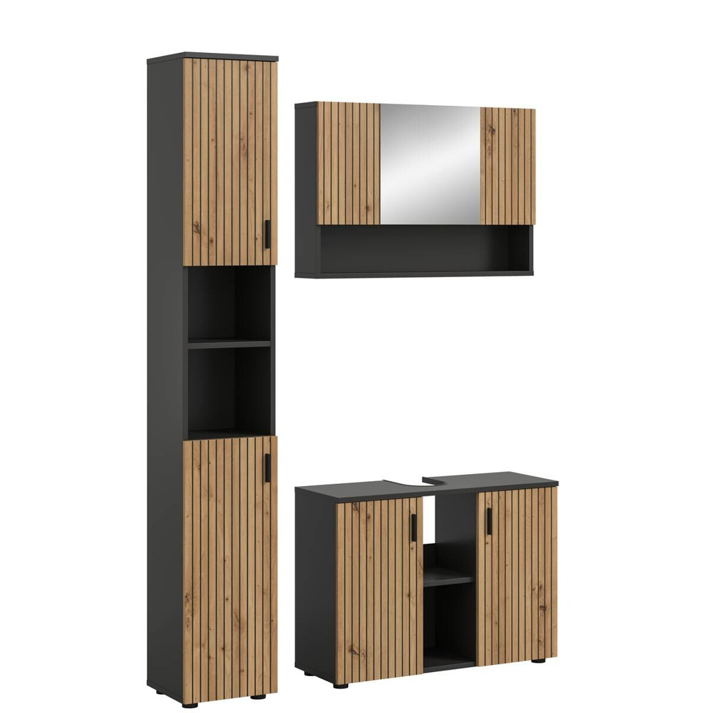 Badezimmer-Set Mone
Basalt Nachbildung Artisan Oak Nachbildung B/H/T: ca. 125x192x30 cm