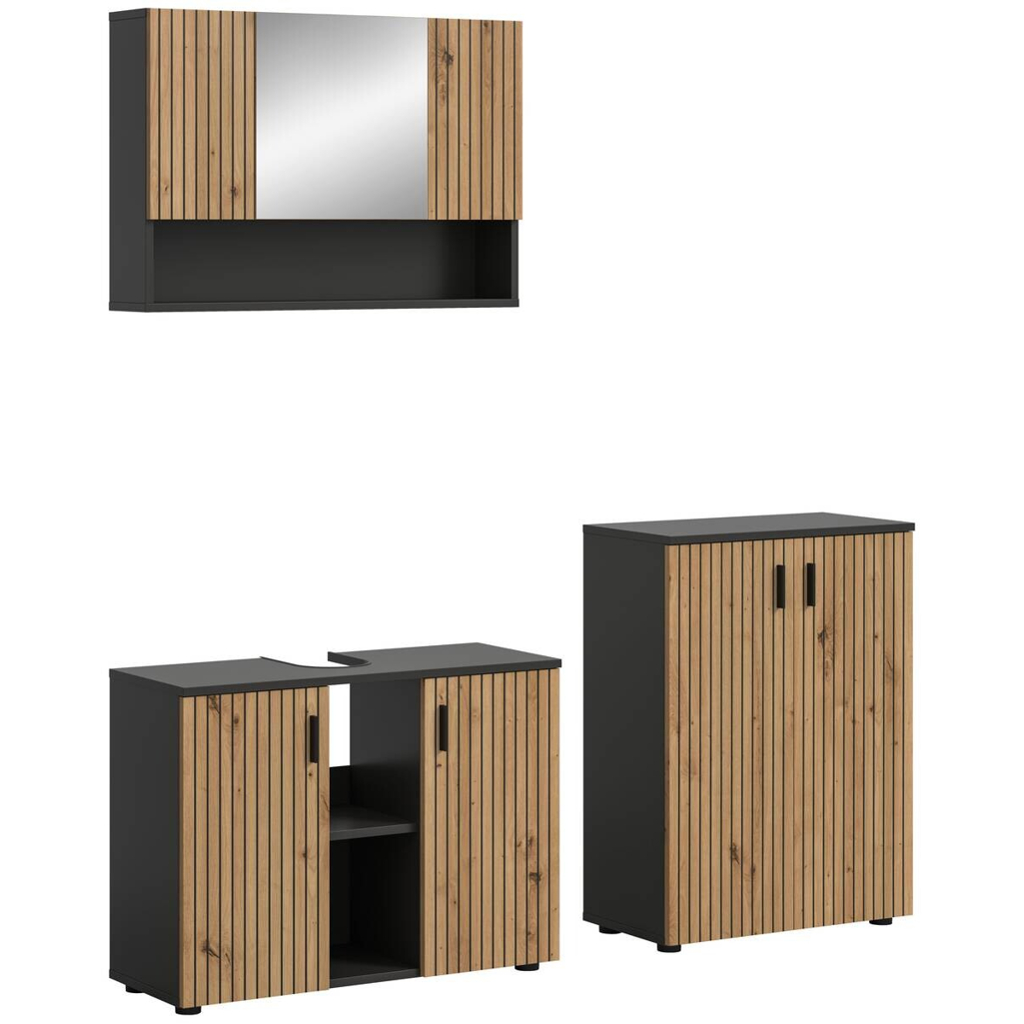 Badezimmer-Set Mone
Basalt Nachbildung Artisan Oak Nachbildung B/H/T: ca. 155x180x30 cm
