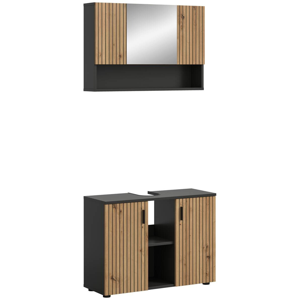 Badezimmer-Set Mone
Basalt Nachbildung Artisan Oak Nachbildung B/H/T: ca. 80x180x30 cm