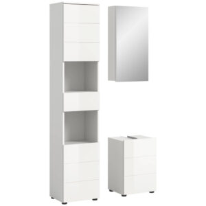 Badezimmer-Set VIRA weiß weiß Hochglanz B/H/T: ca. 91x190x34 cm