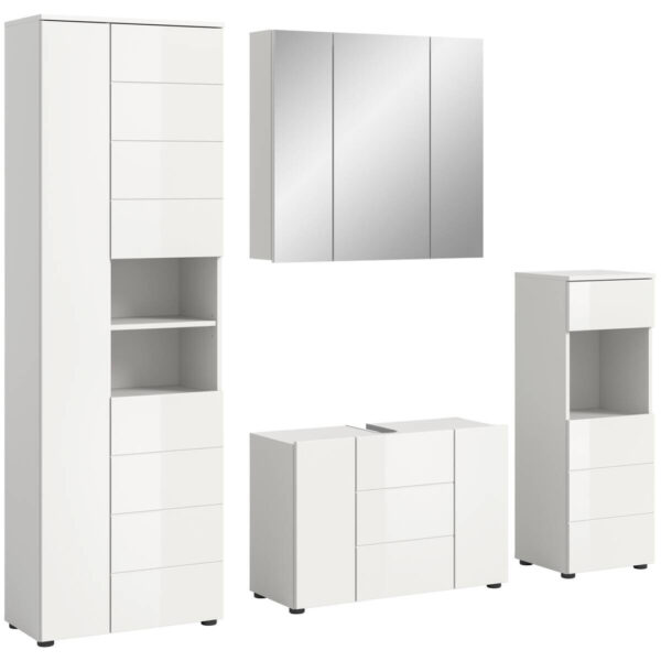 4066432037683-1 Badezimmer-Set VIRA
weiß weiß Hochglanz B/H/T: ca. 210x190x34 cm