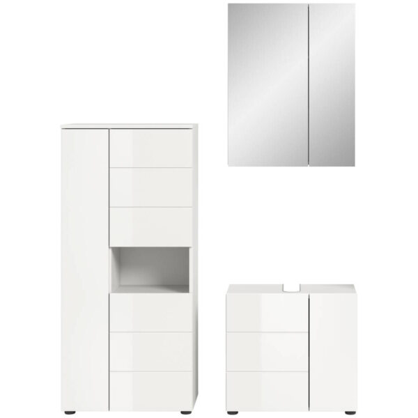 4066432037713-1 Badezimmer-Set VIRA
weiß weiß Hochglanz B/H/T: ca. 135x190x34 cm