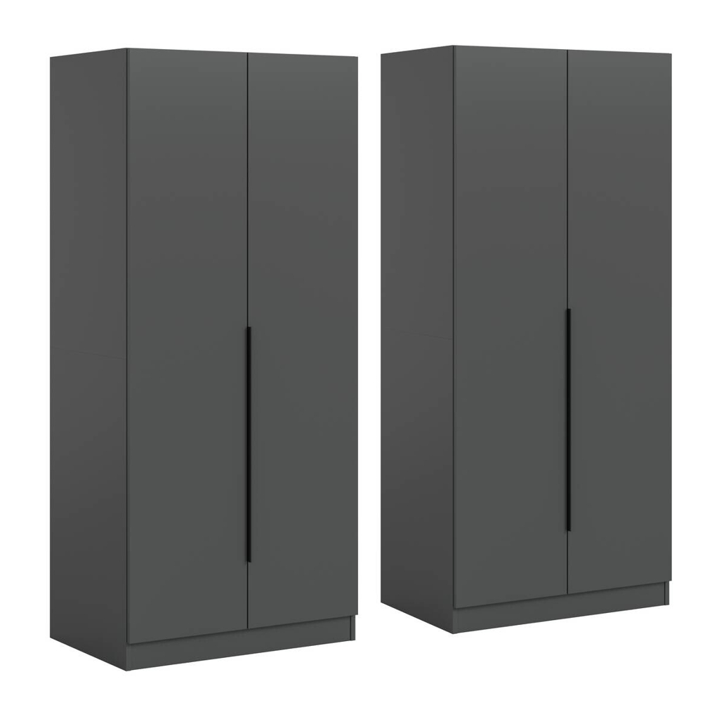 xonox.home Kleiderschrank KOPENHAGEN anthrazit B/H/T: ca. 160x181x52 cm