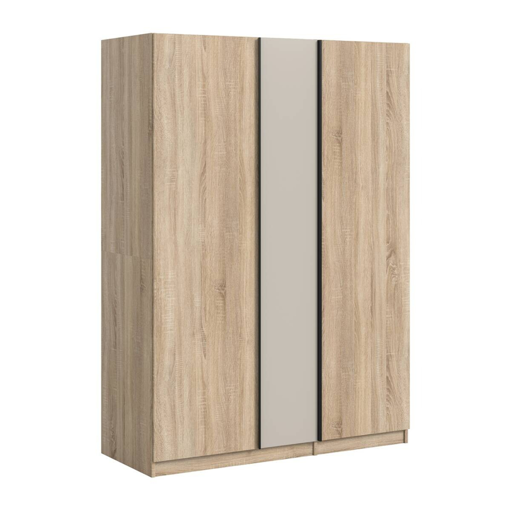 xonox.home Kleiderschrank OAKLAND Eiche Sonoma Nachbildung Cashmere B/H/T: ca. 130x183x53 cm