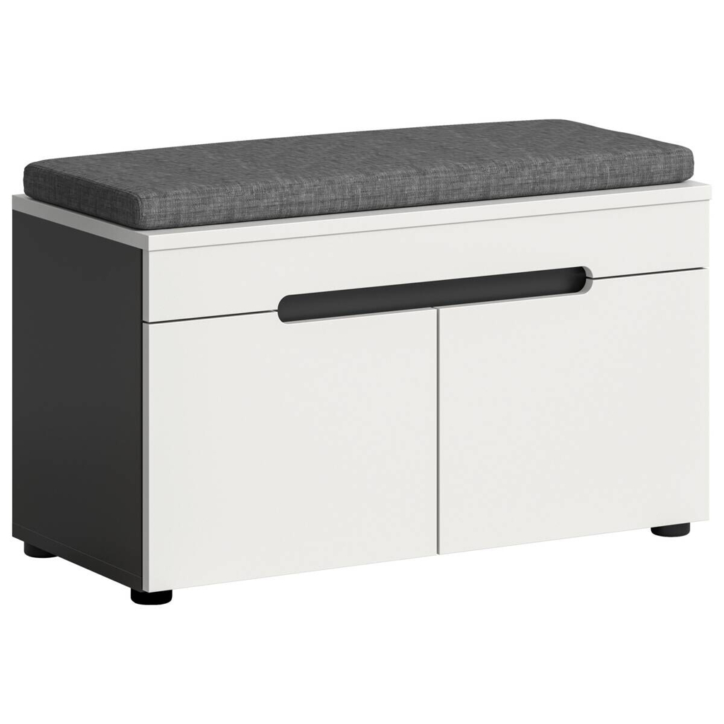 xonox.home Sitzbank Canu basaltgrau Nachbildung weiß B/H/T: ca. 80x45x37 cm