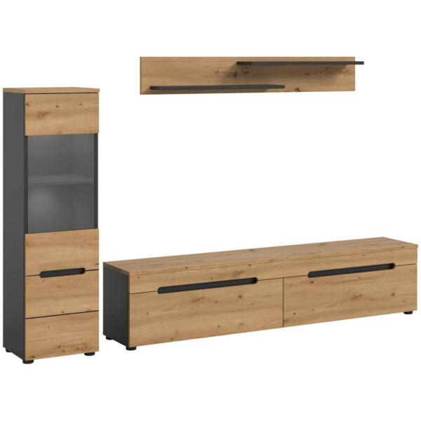 Wohnwand Canu
basaltgrau Nachbildung Artisan Oak Nachbildung B/H/T: ca. 221x141x33 cm