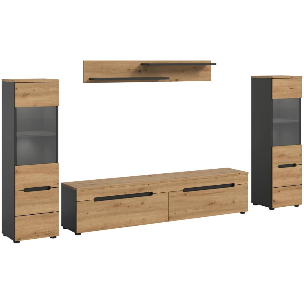 Wohnwand Canu
basaltgrau Nachbildung Artisan Oak Nachbildung B/H/T: ca. 272x141x33 cm