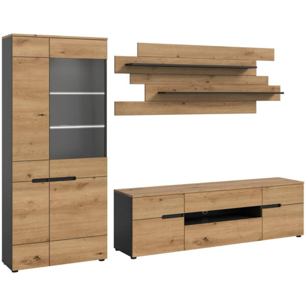 4066432040119 Wohnwand Canu
basaltgrau Nachbildung Artisan Oak Nachbildung B/H/T: ca. 280x190x44 cm