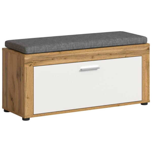 xonox.home Sitzbank JAM Eiche Wotan Nachbildung weiß B/H/T: ca. 100x44x35 cm