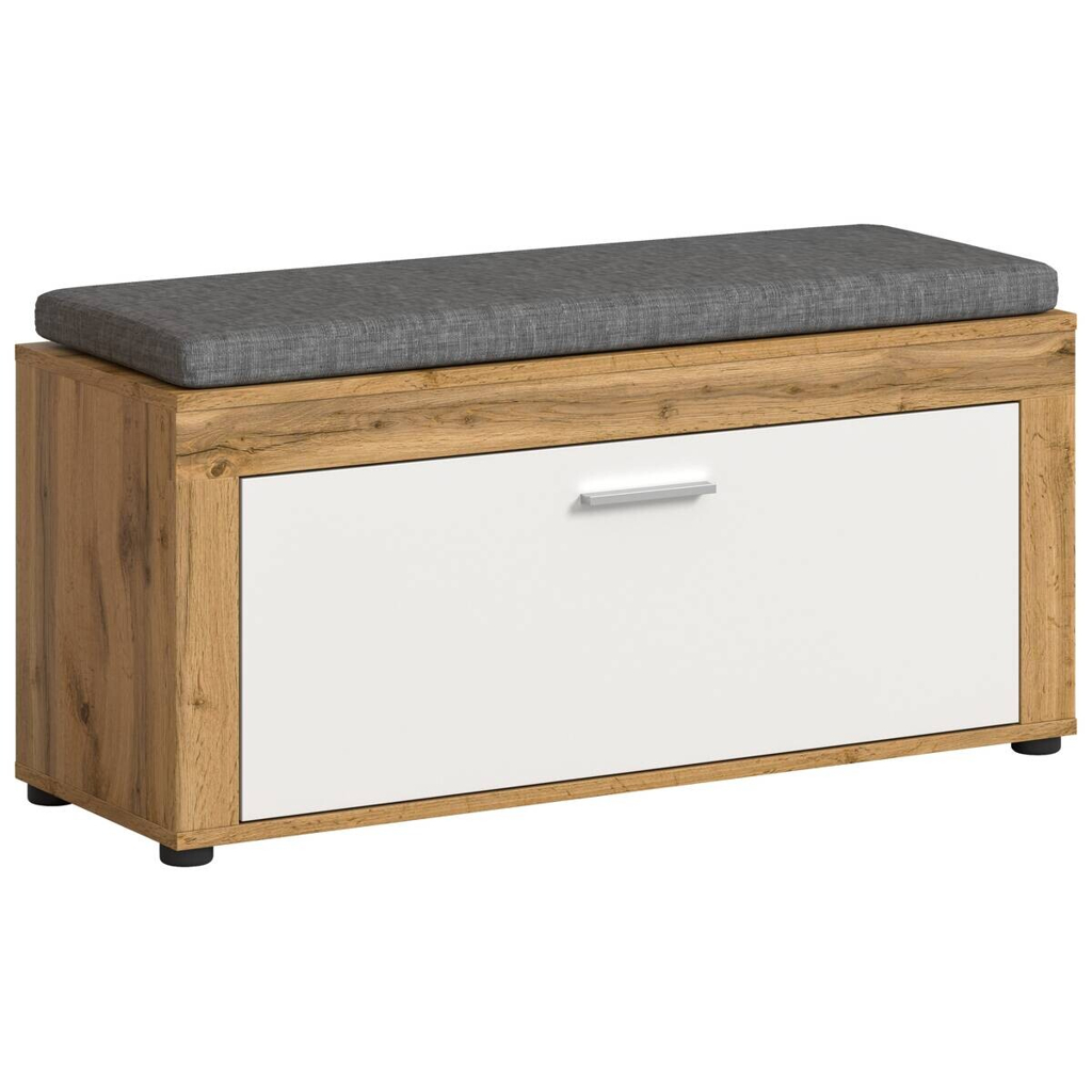 xonox.home Sitzbank JAM Eiche Wotan Nachbildung weiß B/H/T: ca. 100x44x35 cm