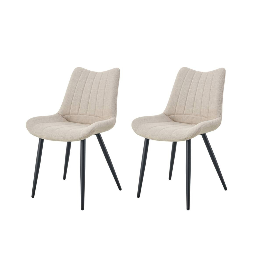 xonox.home Stuhl LOTTA, 2er Set creme Webstoff B/H/T: ca. 53x86x59 cm