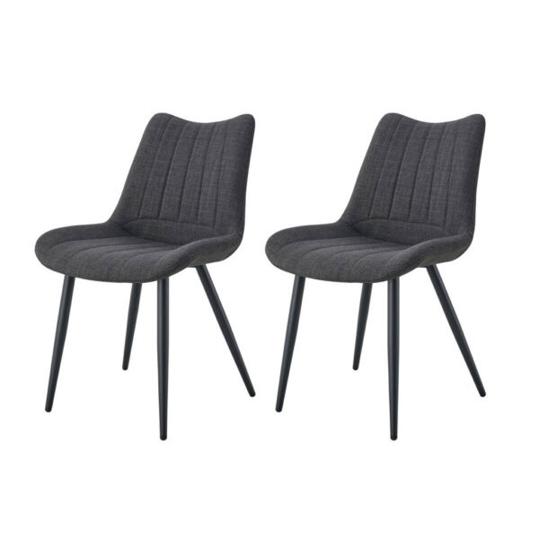 xonox.home Stuhl LOTTA, 2er Set anthrazit Webstoff B/H/T: ca. 53x86x59 cm