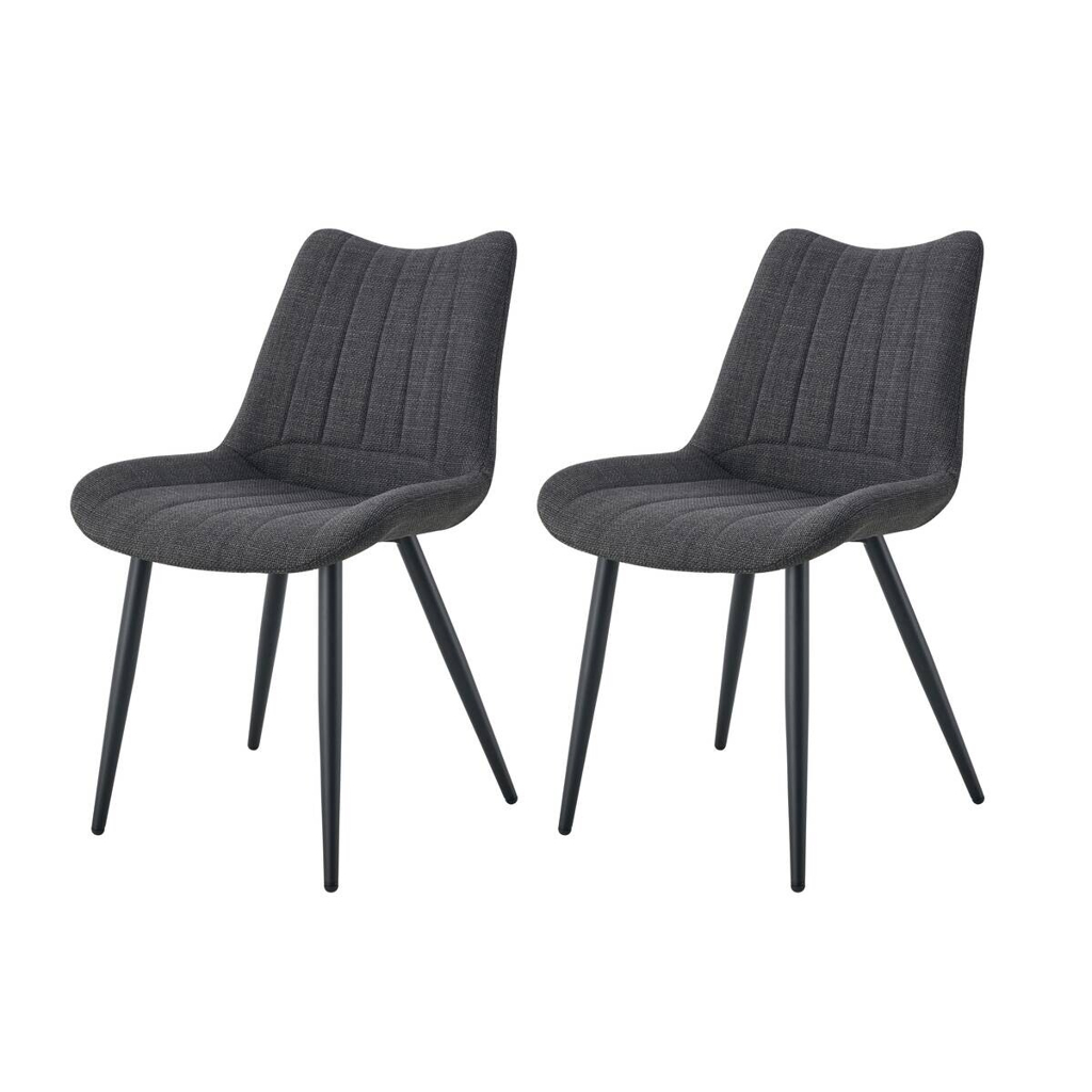 xonox.home Stuhl LOTTA, 2er Set anthrazit Webstoff B/H/T: ca. 53x86x59 cm