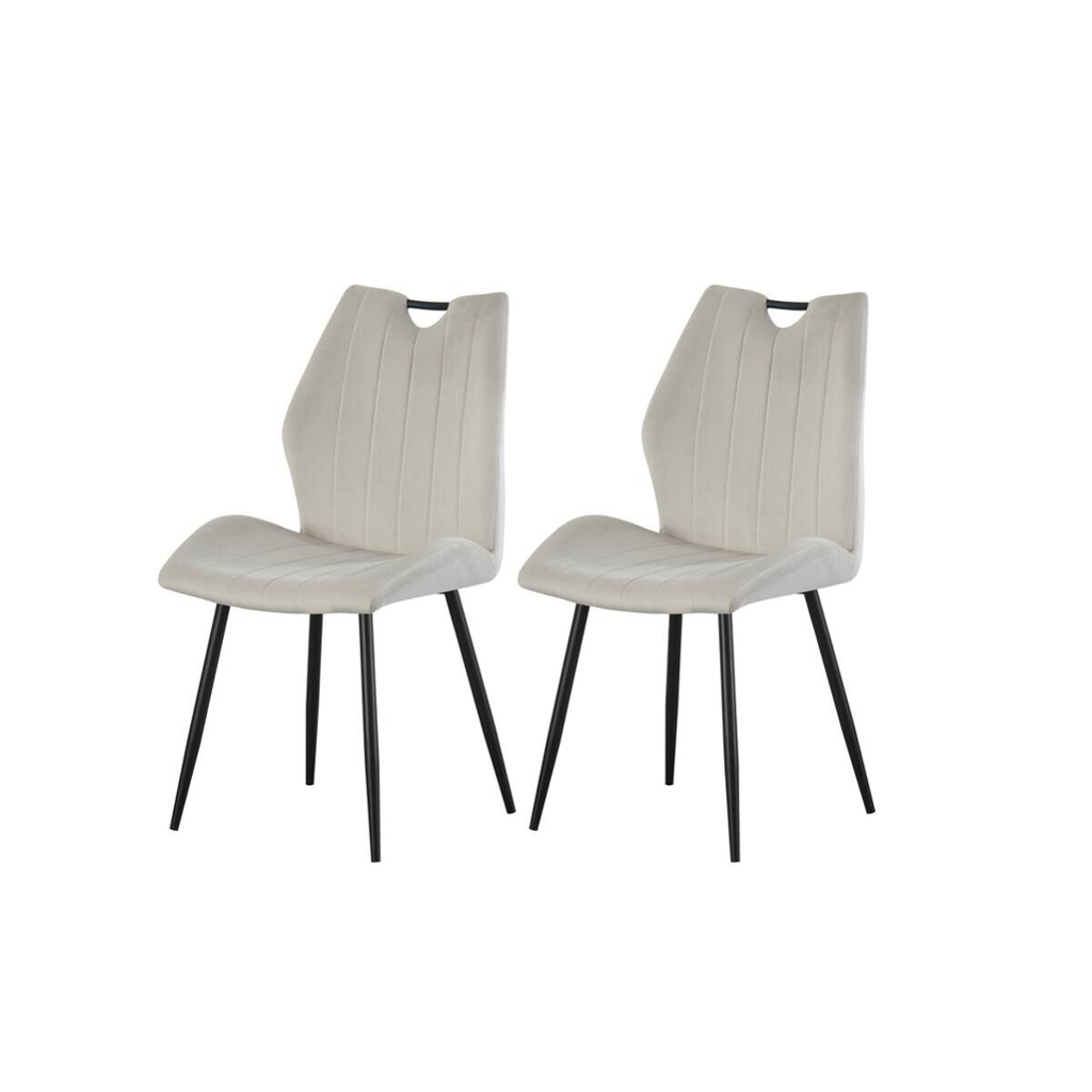 xonox.home Stuhl CHRISTIN, 2er Set creme Samt B/H/T: ca. 52x58x75 cm
