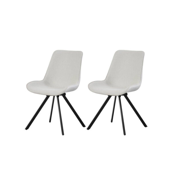 xonox.home Drehstuhl EMILIA, 2er Set creme Webstoff B/H/T: ca. 52x85x61 cm