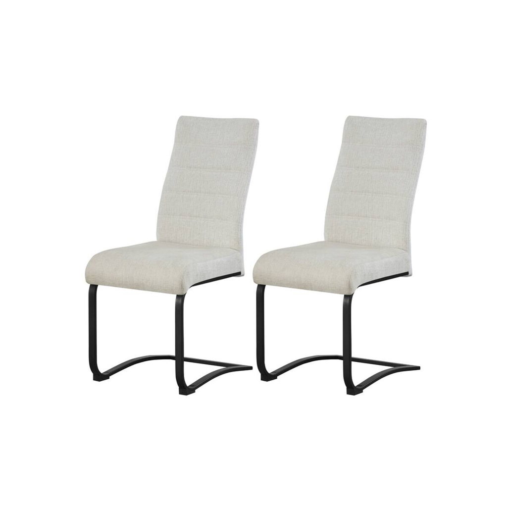 xonox.home Schwingstuhl LENI, 2er Set creme schwarz Webstoff B/H/T: ca. 43x98x59 cm