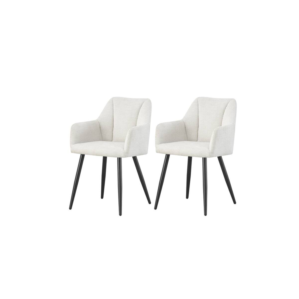 xonox.home Stuhl BELLA, 2er Set creme Stoff B/H/T: ca. 55x82x62 cm