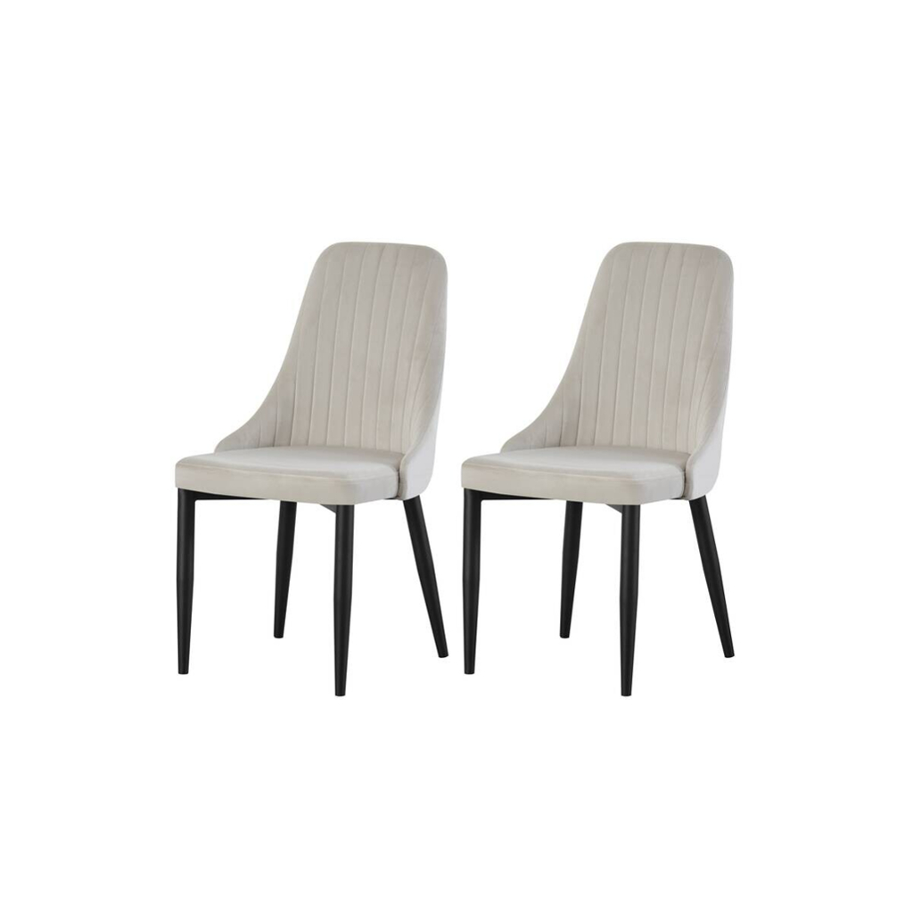 xonox.home Stuhl CLAUDIA, 2er Set creme Samt B/H/T: ca. 44x88x58 cm